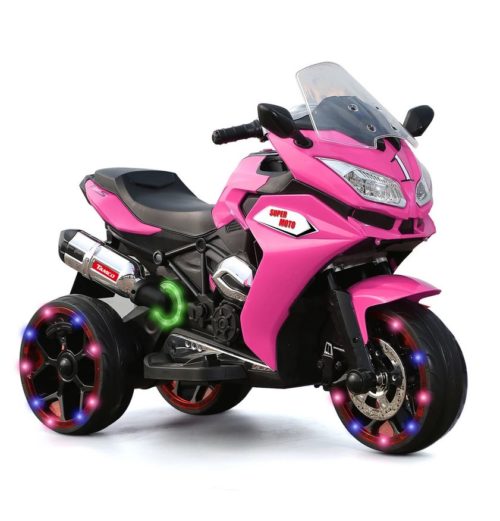 1200 Kids Electric 3 Wheels 2 Battery Kids Ride On Motorcycle(Pink)