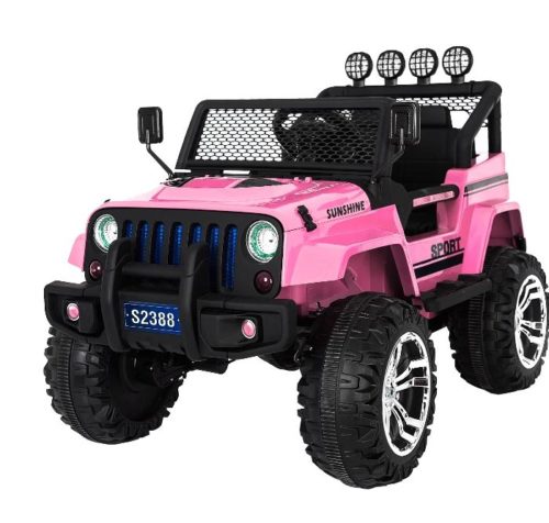 S2388-Kids ride On Car 12V 2.4G Remote Control Jeep-(Pink)